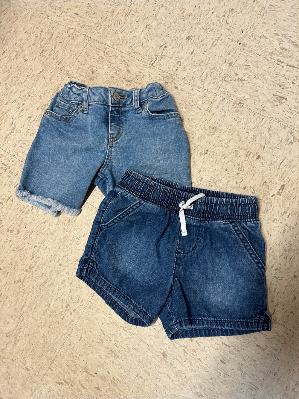Cat & Jack denim shorts - light blue and medium blue sz 4-5